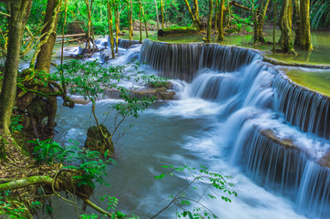 Beautiful natural of Huay Mae Khamin waterfall, Kanchanaburi Pro