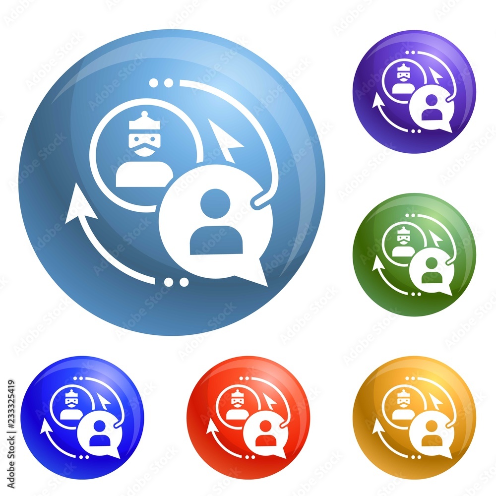 Poster phishing personal data icons set vector 6 color isolated on white background