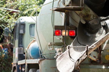 The concrete mixer truck