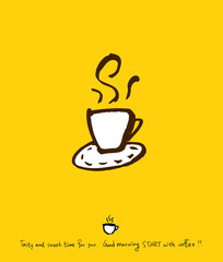 카페 포스터 / 손으로 그린 커피 그림