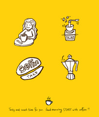 카페 포스터 / 손으로 그린 커피 그림