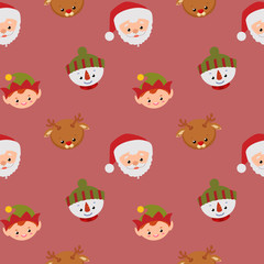 cute santa claus head pattern christmas