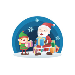 Fototapeta premium Christmas with Santa Claus and Elf