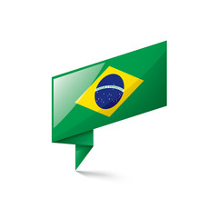 Brazil flag, vector illustration on a white background