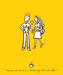 카페 포스터 / 손으로 그린 커피 그림