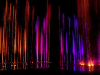  colored decorative dancing water jet led light fountain show at night