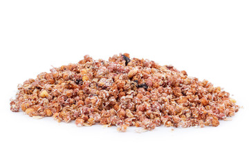 Granola healthy breakfast isolated on white background