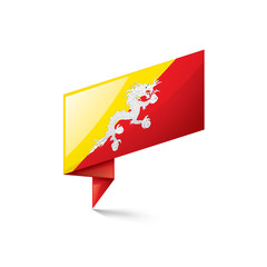 Bhutan flag, vector illustration on a white background