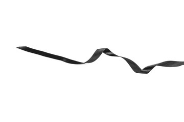 Black ribbon bow isolated on white background