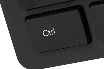 Black laptop keyboard close up