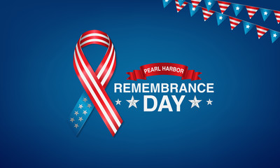 pearl harbor remembrance day background with tie and American flag bunting