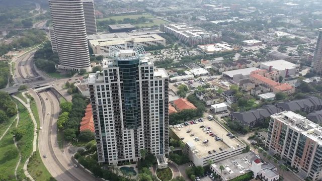 Aerial of the Architecture and Infrastructure in Houston, Texas
