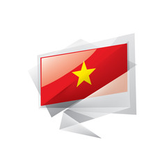 Vietnam flag, vector illustration on a white background