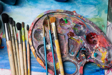 Color paint brush background pattern