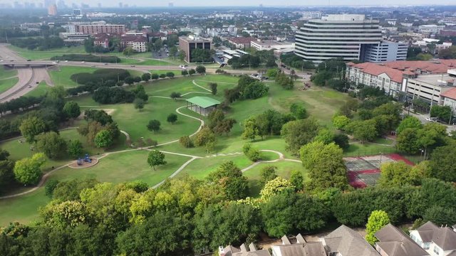 Aerial of the Architecture and Infrastructure in Houston, Texas