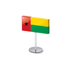 Guinea Bissau flag, vector illustration on a white background
