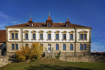 Fototapeta na wymiar Forchheim - Amtsgericht - Ansicht vom Stadtgraben