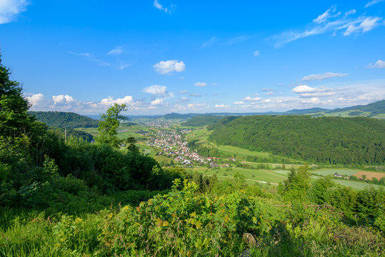 Landscape shot of the upper Fricktal in Switzerland