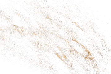Desert sand pile, dune isolated on white background and texture, with clipping path, top view