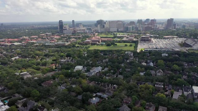 Aerial of Houston, Texas Near Rice University, 2018