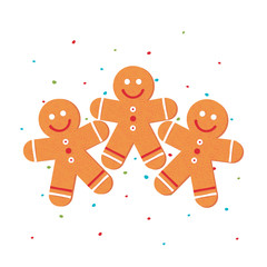 Christmas gingerbread man in flat style, vector