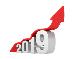 2019 with Arrow Up Isolated