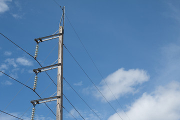 Electric power lines in the sky