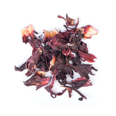 Heap of dried roselle flower tea