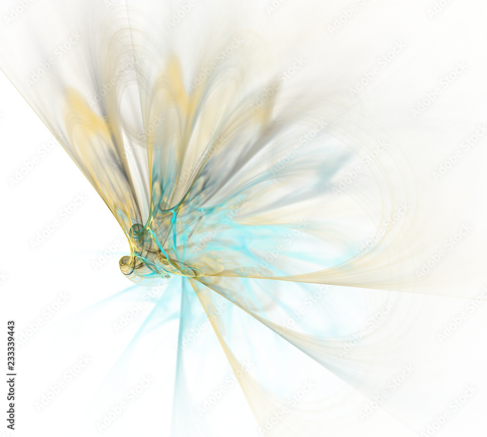 Aufkleber art fantastic fractal spiral scrolling texture in the form of feathers.