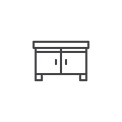 Drawer outline icon. linear style sign for mobile concept and web design. Commode simple line vector icon. Symbol, logo illustration. Pixel perfect vector graphics