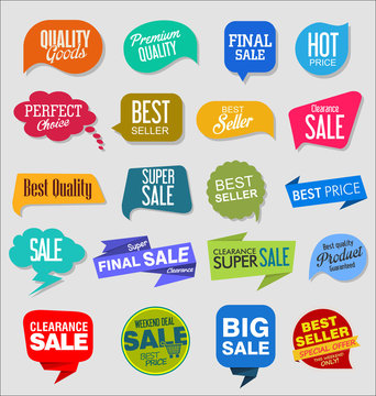 Vintage Style Sale Tags Design vector collection