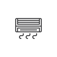 Air conditioner outline icon. linear style sign for mobile concept and web design. AC cooling air simple line vector icon. AC unit symbol, logo illustration. Pixel perfect vector graphics