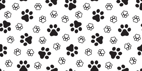 Fototapeta na wymiar dog paw seamless pattern vector footprint french bulldog scarf isolated tile background repeat wallpaper