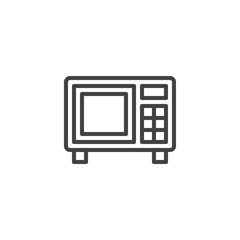 Microwave oven outline icon. linear style sign for mobile concept and web design. Kitchen utensils simple line vector icon. Symbol, logo illustration. Pixel perfect vector graphics