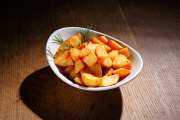 stock photo fried potatoes in a white plate