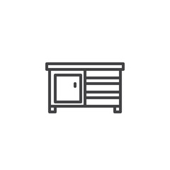 Drawer furniture outline icon. linear style sign for mobile concept and web design. Cupboard simple line vector icon. Symbol, logo illustration. Pixel perfect vector graphics