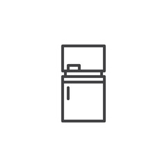 Kitchen Fridge outline icon. linear style sign for mobile concept and web design. Refrigerator simple line vector icon. Symbol, logo illustration. Pixel perfect vector graphics