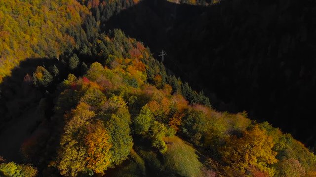 Lonely church on hilltop in picturesque rural Slovenia, 4K aerial drone footage.