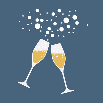drink a toast to the party, New Year's Eve dinner, vector background