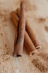 cinnamon rolls on wooden board