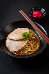 tonkotsu ramen noodles with chaashu pork