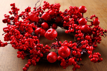 Christmas wreath of red berries