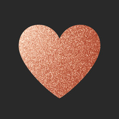 Copper Heart Icon. Vector Shape.
