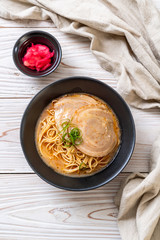 tonkotsu ramen noodles with chaashu pork