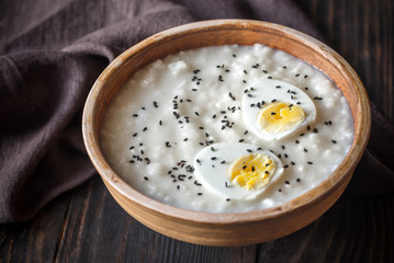 Bowl of congee - Asian rice porridge