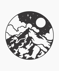 Mountain and sky landscape