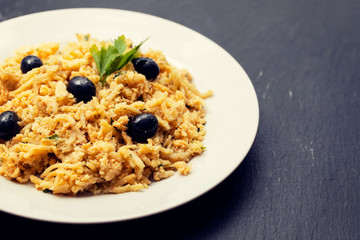 typical portuguese dish bacalhau a bras