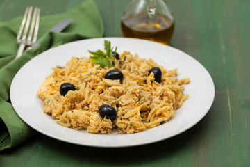 typical portuguese dish bacalhau a bras
