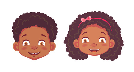 face of african boy and girl