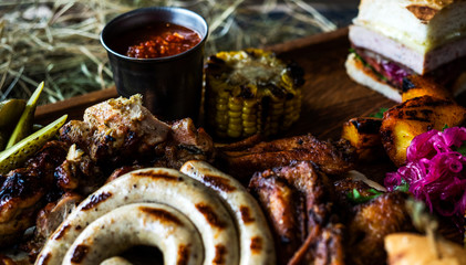 Antipasto platter cold meat plate